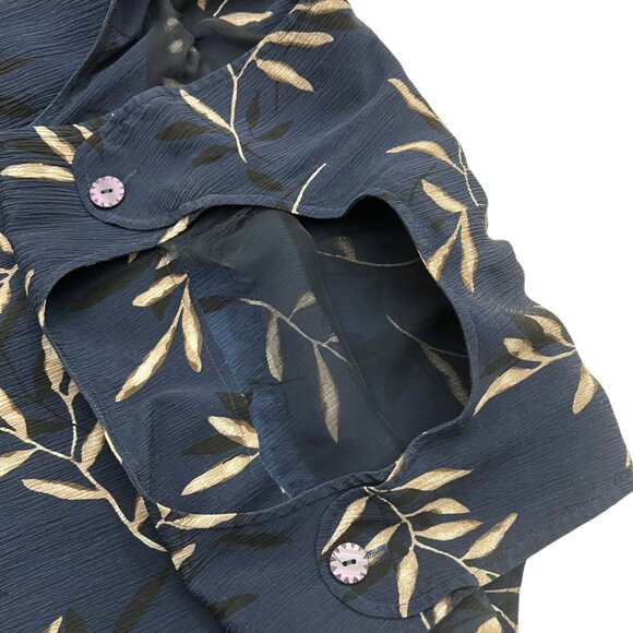 Vtg Jennifer Moore Silk Fall Floral Print Sleeveless Maxi Dress Navy 6 Grunge - Picture 9 of 10